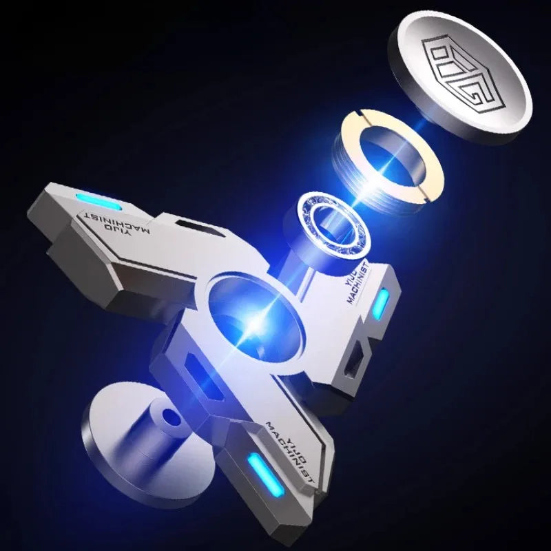 Fidget Spinner Metal Alloy Luminous Long Lasting Fingertip Gyro EDC Spinning Top Stress Relief Toys for Adults Kids Gifts
