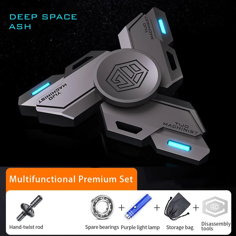 Fidget Spinner Metal Alloy Luminous Long Lasting Fingertip Gyro EDC Spinning Top Stress Relief Toys for Adults Kids Gifts
