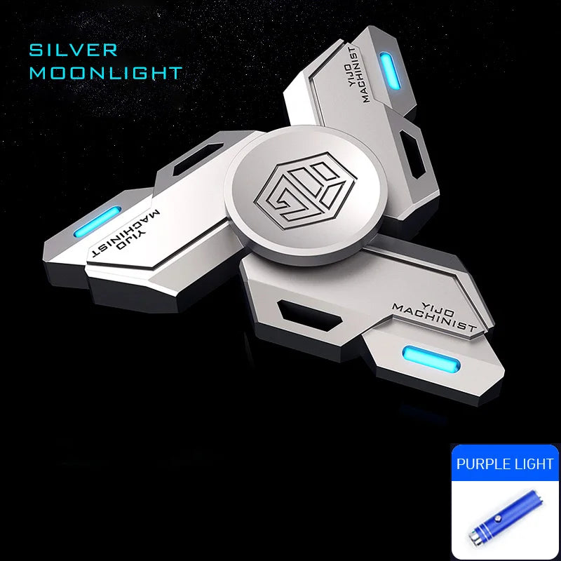Fidget Spinner Metal Alloy Luminous Long Lasting Fingertip Gyro EDC Spinning Top Stress Relief Toys for Adults Kids Gifts