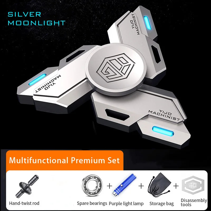 Fidget Spinner Metal Alloy Luminous Long Lasting Fingertip Gyro EDC Spinning Top Stress Relief Toys for Adults Kids Gifts